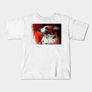 Abstract Splash Painting Of A Dog In Black And Red Colours Kids T-Shirt